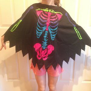 Halloween Skeleton Poncho Costume